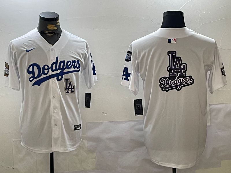 Men Los Angeles Dodgers Blank White Game 2024 Nike MLB Jersey style 11207